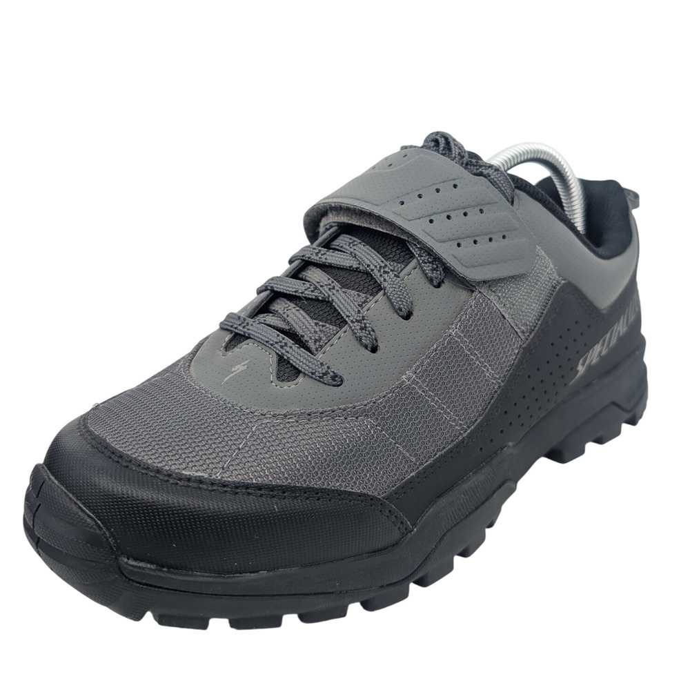 Men's Gray Trail Lace-Up Shoe with Hook-and-Loop Strap